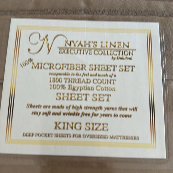 King size sheet set NEW 1800 thread count 100% Egyptian cotton 100% Microfiber - Picture 2 of 3